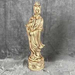Ceramic Guanyin Bohdisattva  Figure Mid Century Art Piece Signed 1960s